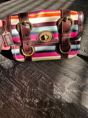 Coach Legacy Striped Garcia Striped Wristlet/Clutch